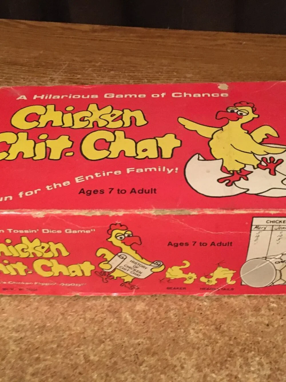 VINTAGE CHICKEN CHIT CHAT TOSSIN DICE GAME 1981 A HILARIOUS GAME OF CHANCE